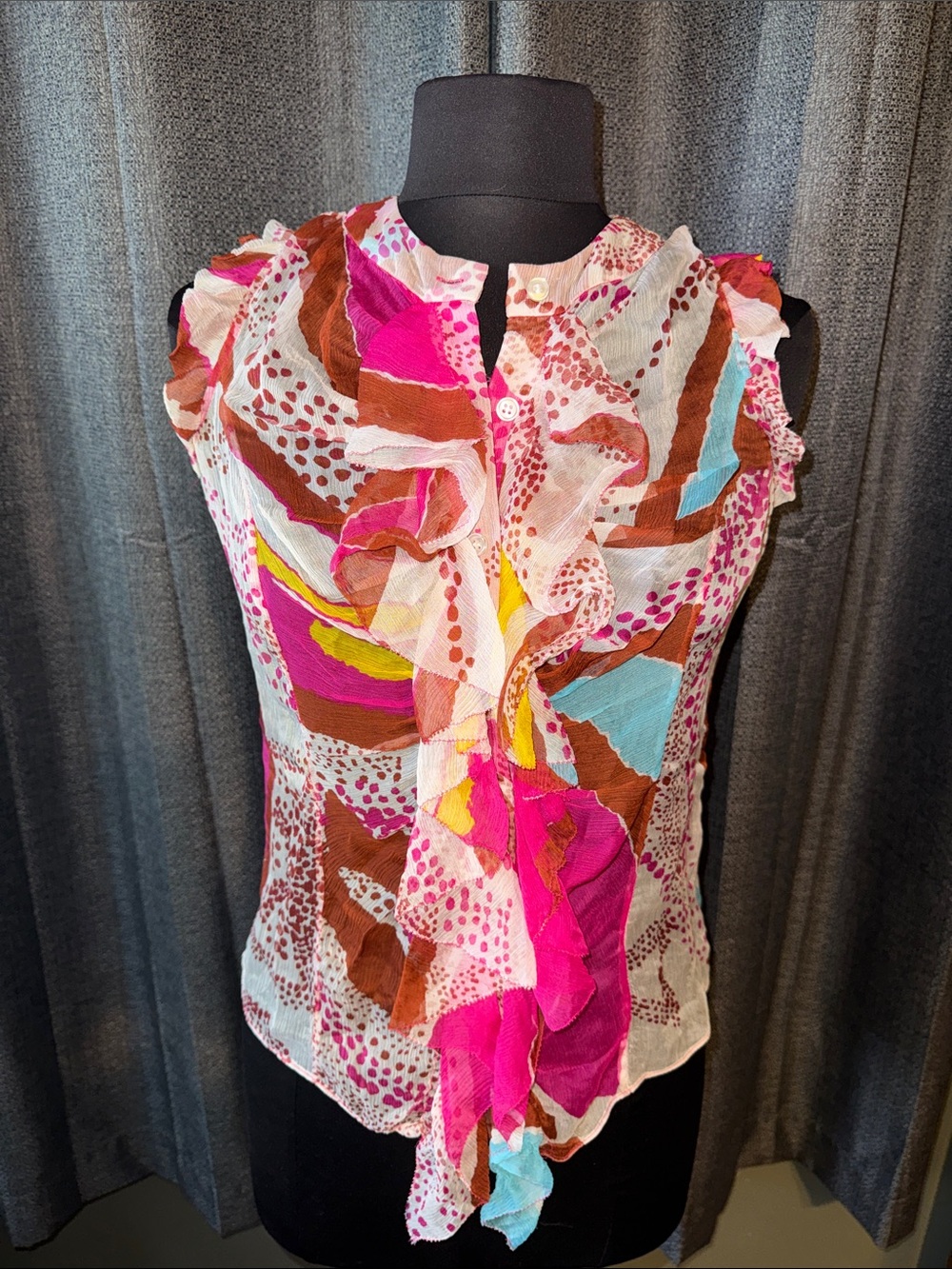 Vintage Diane von Furstenberg Silk Sleeveless Blouse
